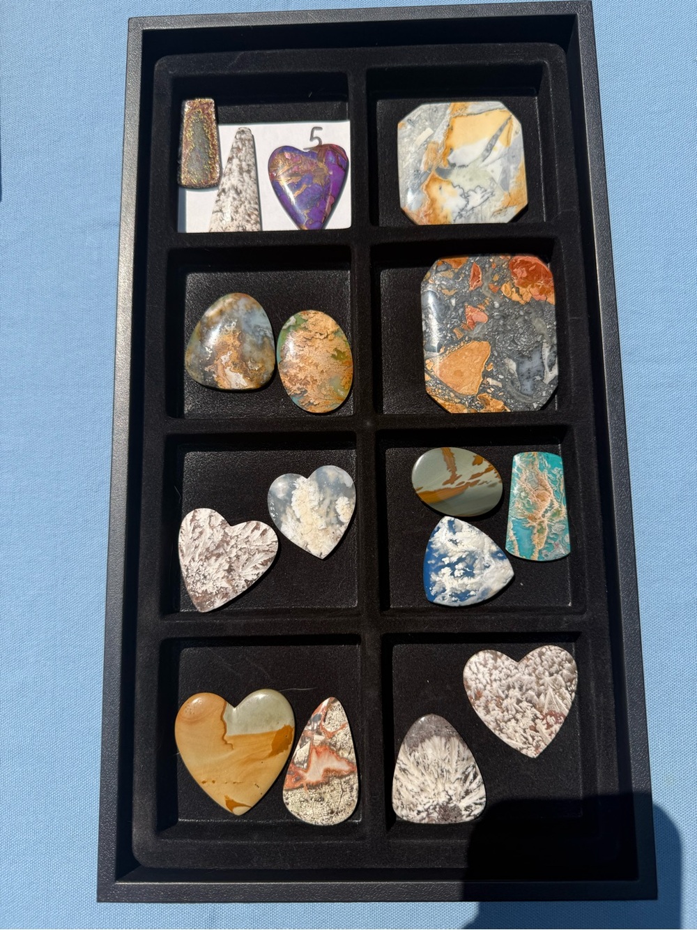 Cabochons. Assorted shapes  Gemstone Collection - Multicolor Agates and Jaspers - Picture 6 of 16